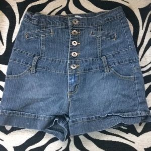 Street blues super high-waist shorts